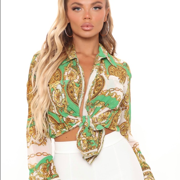 - Embroidered Print Blouse - Picture 1 of 5